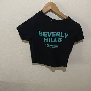 cropped black beverly hills tee